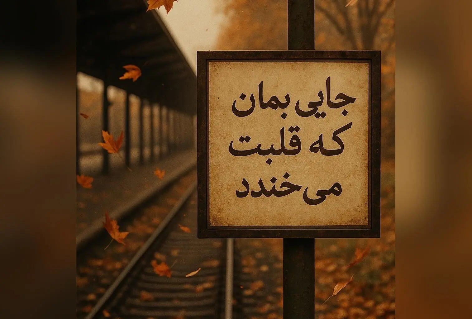 تصویرسازی پاییزی مریم معصومی در ایستگاه قطار با حس و حال گرم و دلنشین در فیلترهای خاص