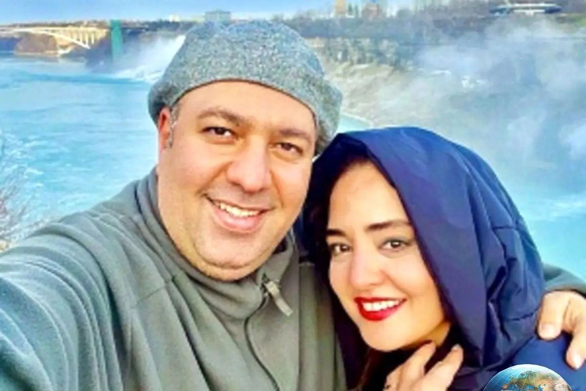 نرگس محمدی و علی اوجی در حافظیه شیراز؛ لحظهای عاشقانه و خاطرهانگیز در کنار مقبره حافظ