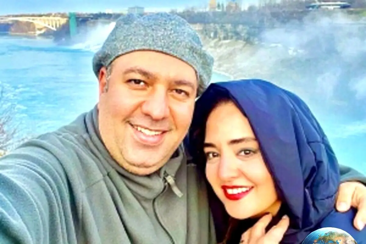 نرگس محمدی و علی اوجی در حافظیه شیراز؛ لحظه‌ای عاشقانه و خاطره‌انگیز در کنار مقبره حافظ