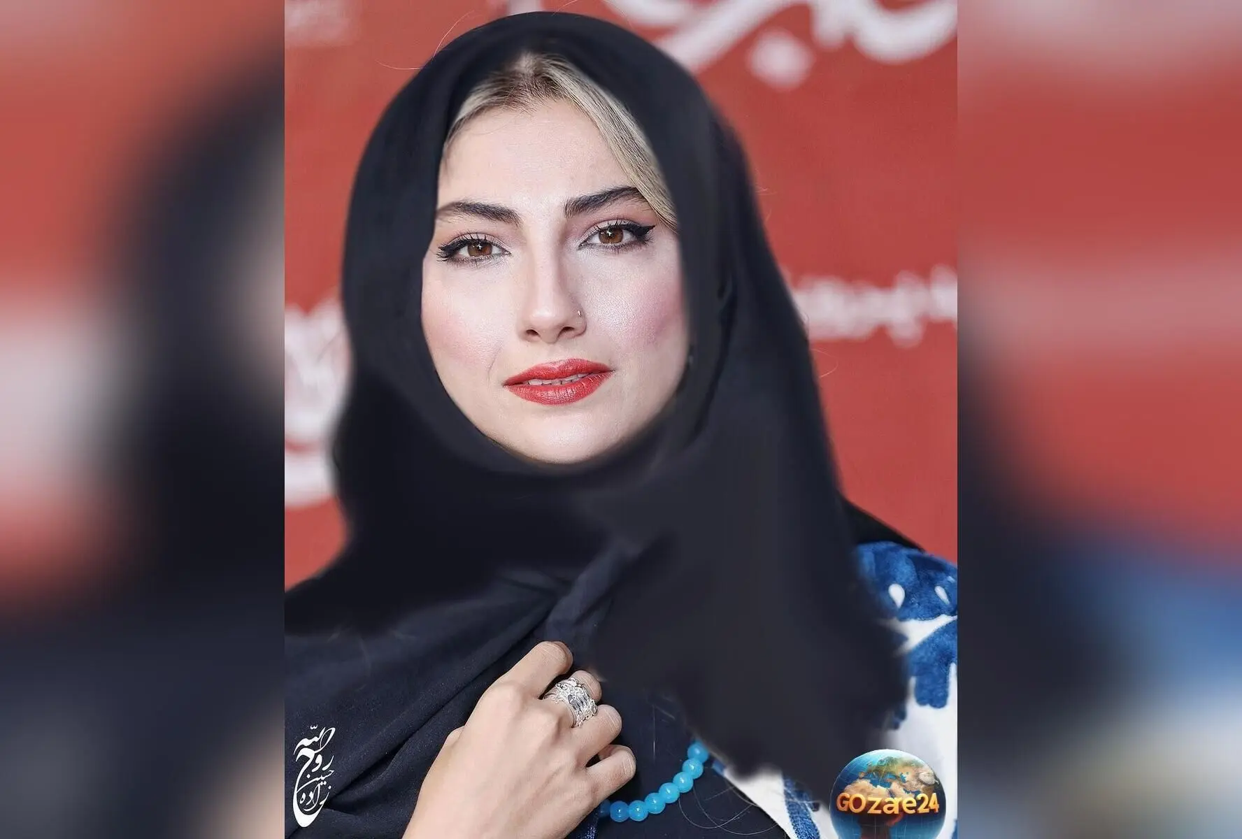 محیا دهقانی در اکران فیلم قلب رقه با استایلی بی‌نظیر و اکسسوری‌های نقره‌ای و آبی