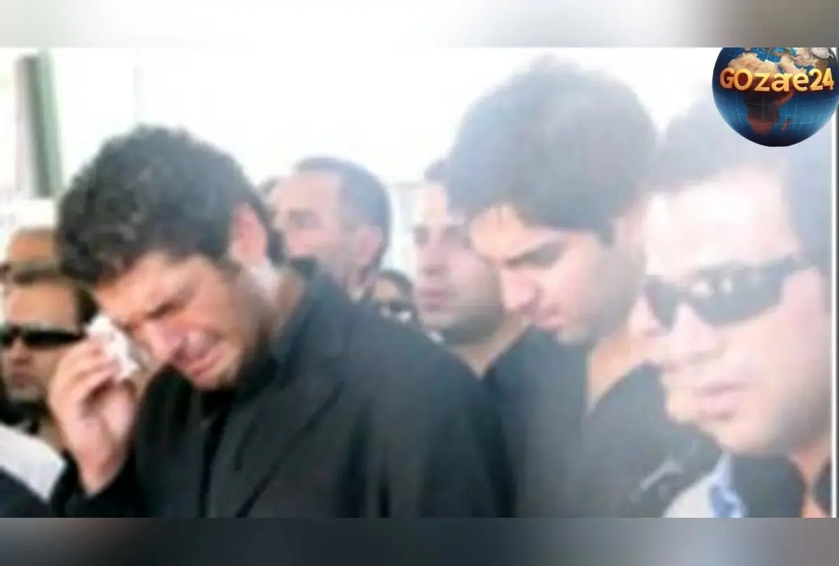 تصاویر غمزده پژمان بازغی و کامبیز دیرباز در مراسم وداع با پدر سام درخشانی | همدردی هنرمندان با خانواده در لحظات سوگواری