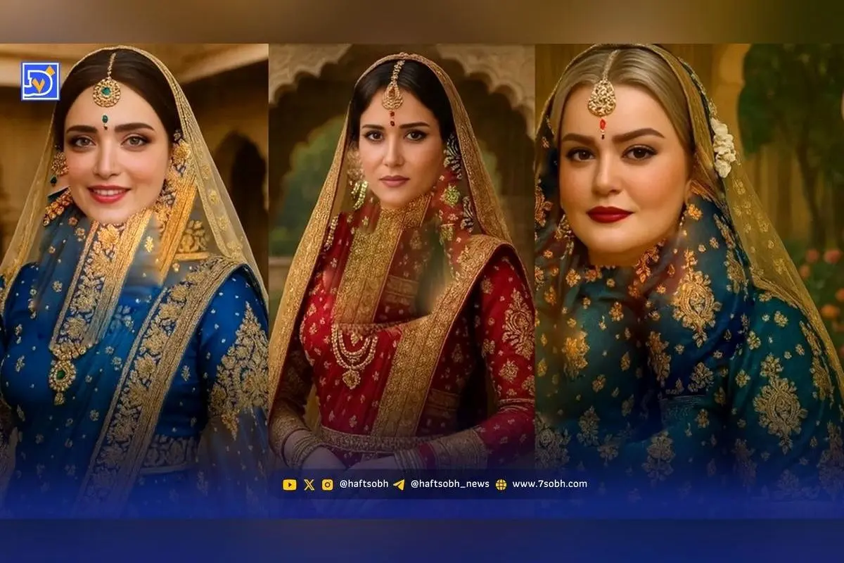 نگاهی فانتزی و خلاقانه به استایل هنرمندان ایرانی در لباس هندی با تصاویر هوش مصنوعی