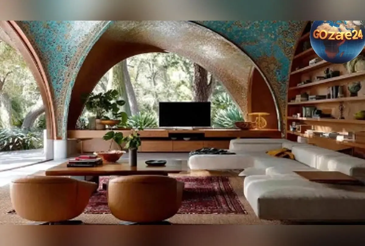 معماری بی‌نظیر خانه‌های ایرانی با کاشی‌کاری فیروزه‌ای و طاق‌های اصیل، ترکیبی از هنر سنتی و فناوری مدرن