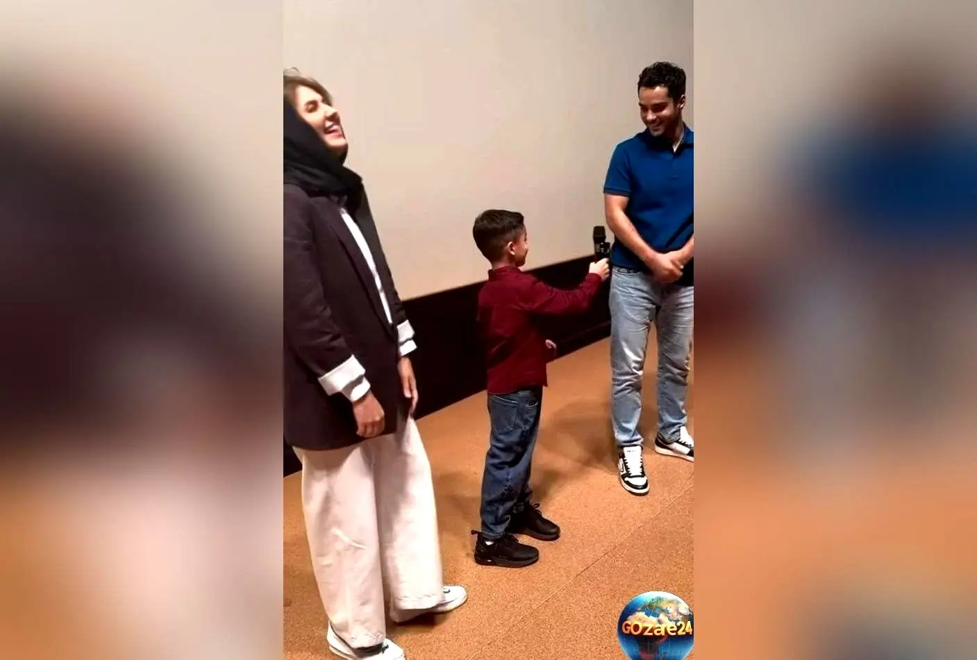 اکران ویژه فیلم «پول پارتی» در مشهد با حضور ساعد سهیلی، گلوریا هاردی و فرزندشان هامون + واکنش جالب آقا هامون