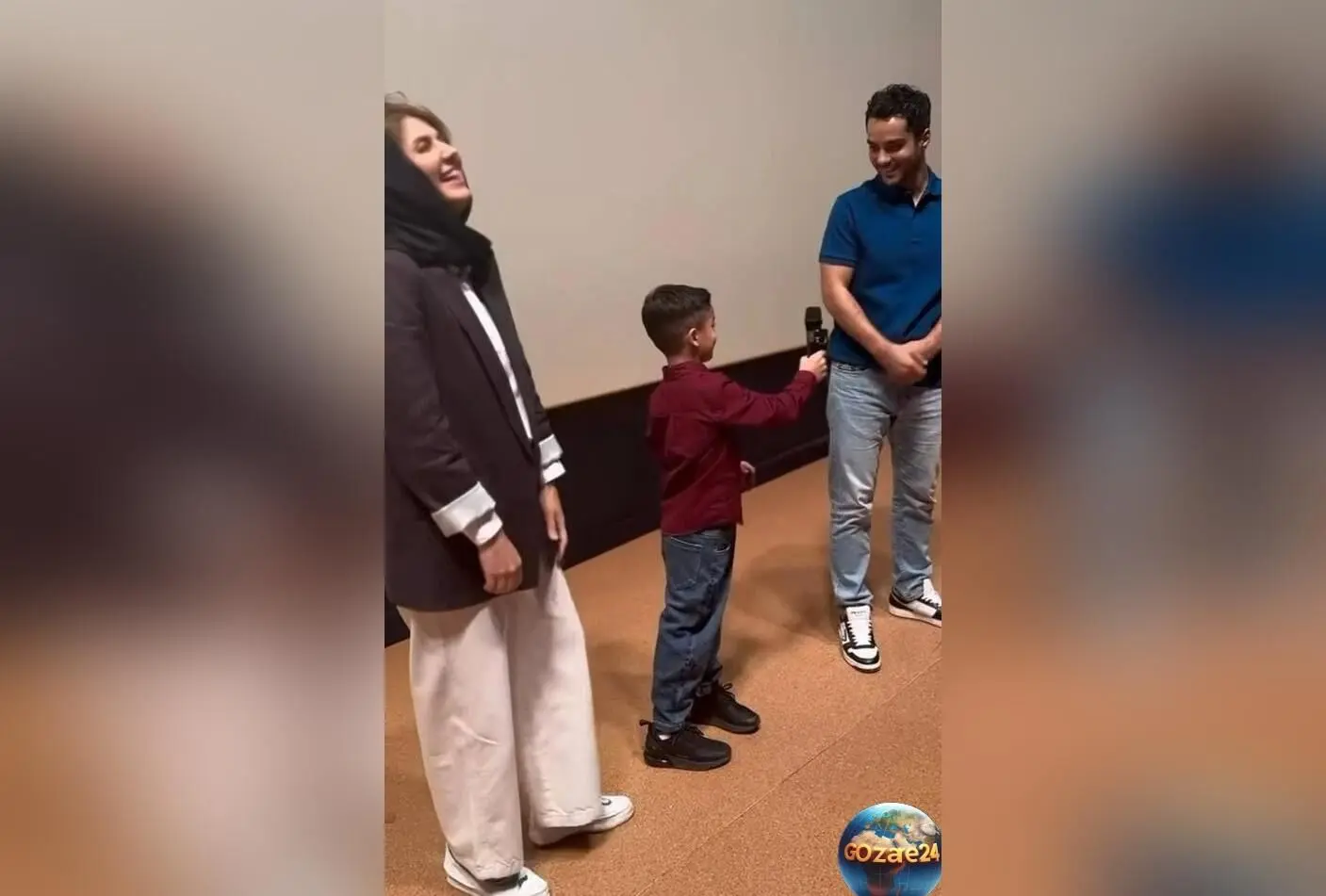 اکران ویژه فیلم «پول پارتی» در مشهد با حضور ساعد سهیلی، گلوریا هاردی و فرزندشان هامون + واکنش جالب آقا هامون