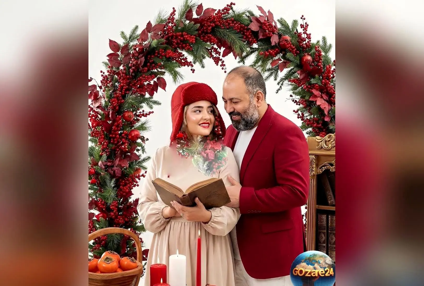 عاشقانه‌های شب یلدا؛ لحظات دلنشین علی اوجی و نرگس محمدی در کنار هم + تصاویر