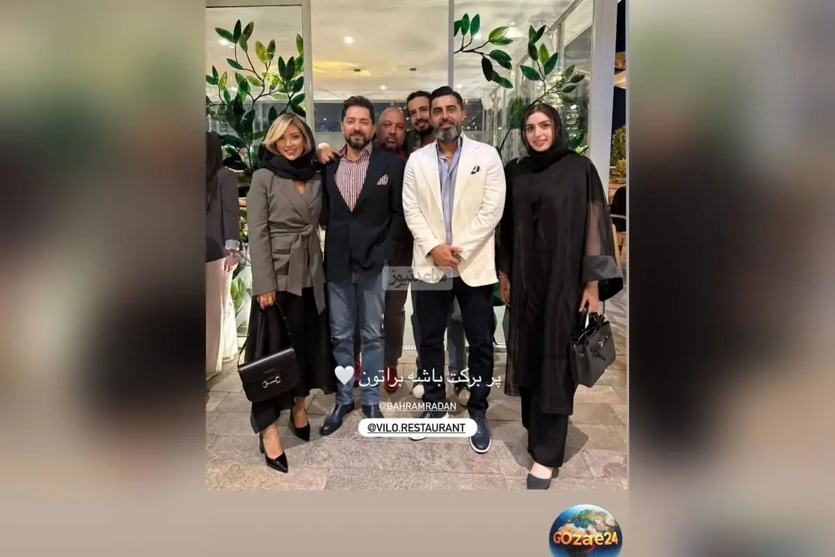 افتتاحیه مجلل رستوران ویلو بهرام رادان با تاج گل و باکس گلهای سوپرلاکچری + ویدیوی ویژه همسرش
