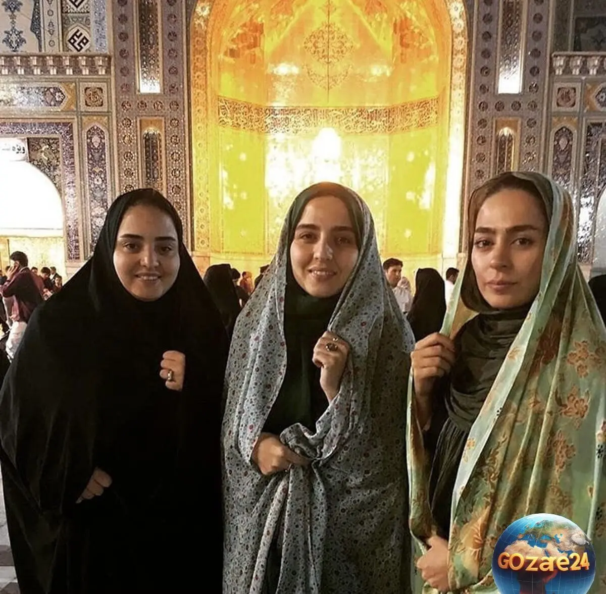 تصاویر دیدنی از لحظات معنوی هنرمندان در کنار بارگاه امام رضا (ع) در آستانه شهادت