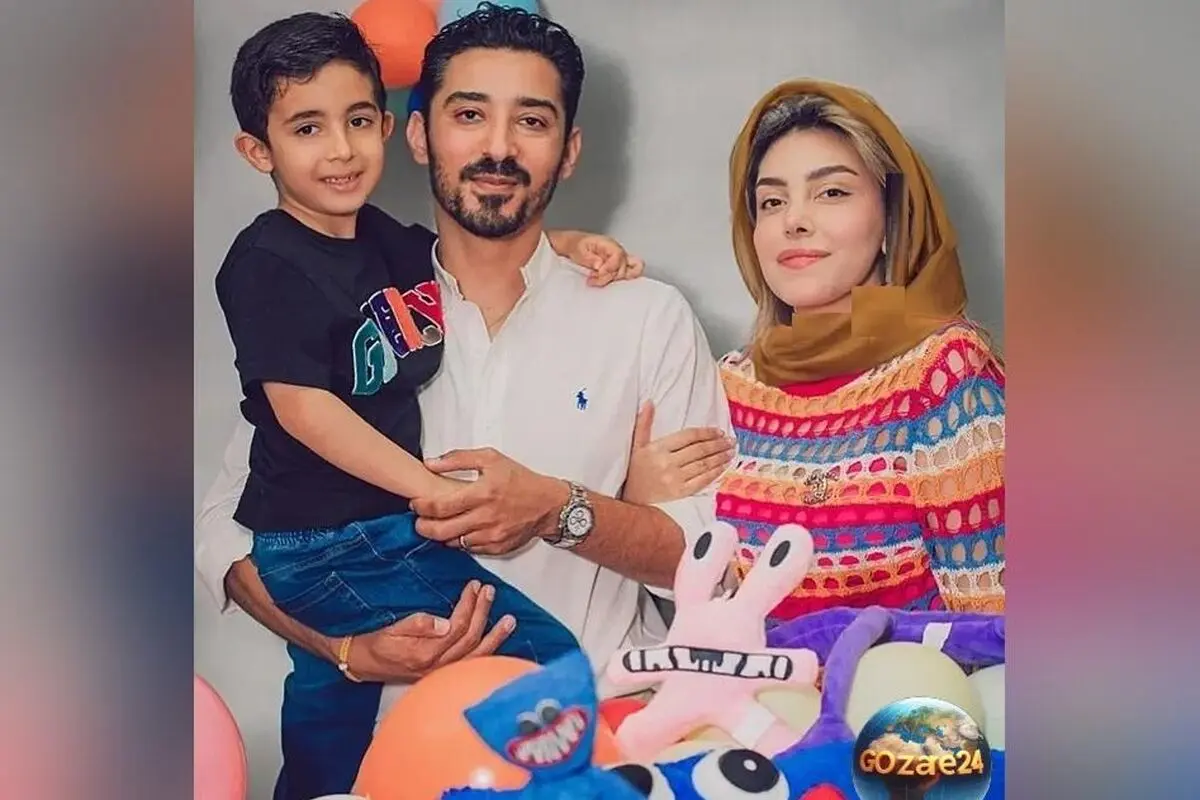 چیدمان رنگین کمانی خواهرزاده ساره بیات در جشن تولد پسر رضا قوچان نژاد و سروین بیات