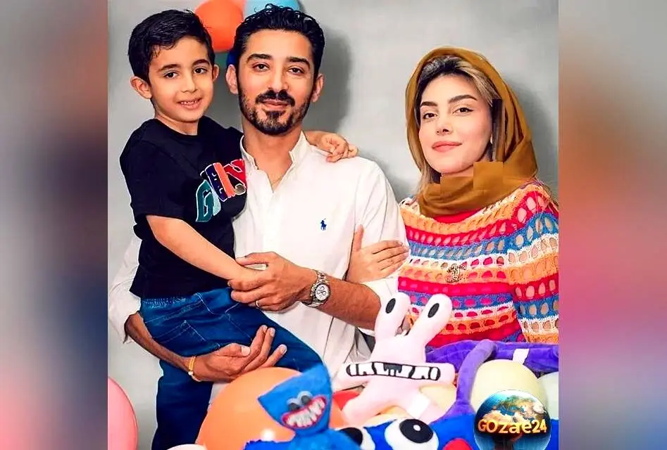 چیدمان رنگین کمانی خواهرزاده ساره بیات در جشن تولد پسر رضا قوچان نژاد و سروین بیات
