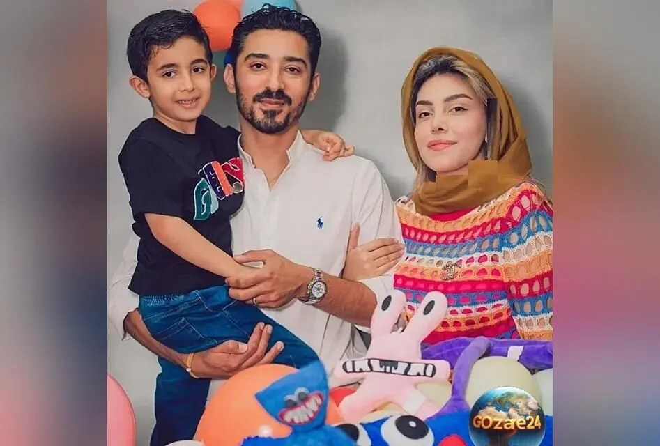 چیدمان رنگین کمانی خواهرزاده ساره بیات در جشن تولد پسر رضا قوچان نژاد و سروین بیات