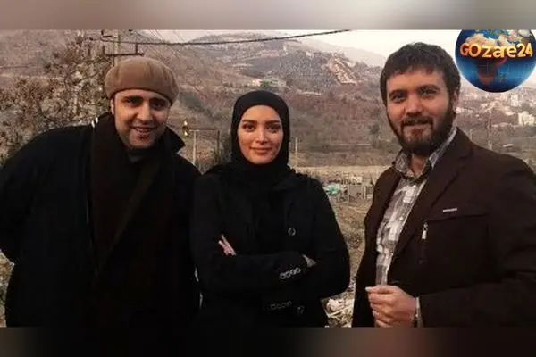 سفر با ماشین زمان و سلفی شیطنت‌آمیز کامبیز دیرباز، متین ستوده و بهنوش طباطبایی در پشت صحنه سریال میکائیل ۱۳۹۴