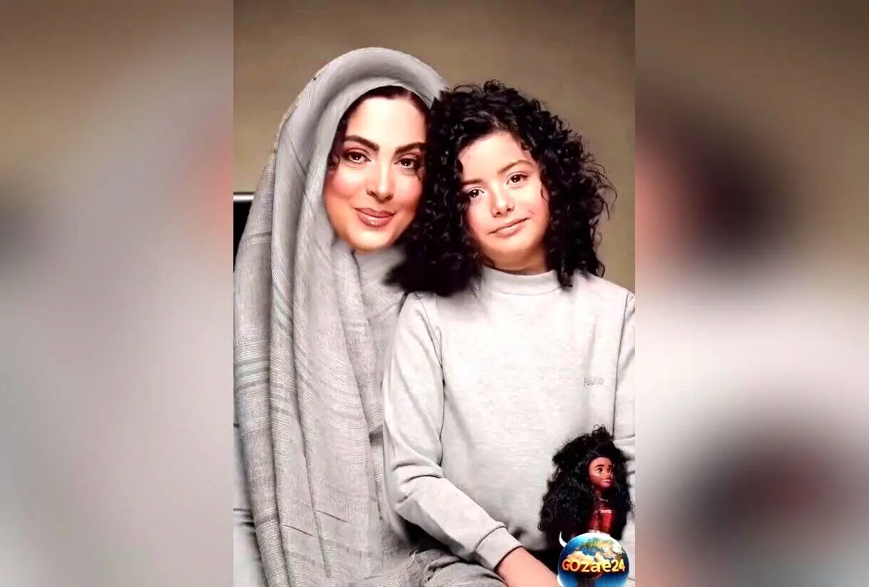 نیلوفر شهیدی در کنار همسر و دخترش در آتلیه با لباس‌های خاص و پیراهن مجلسی دست‌دوز | روز دختر و لحظه‌های عاشقانه خانواده