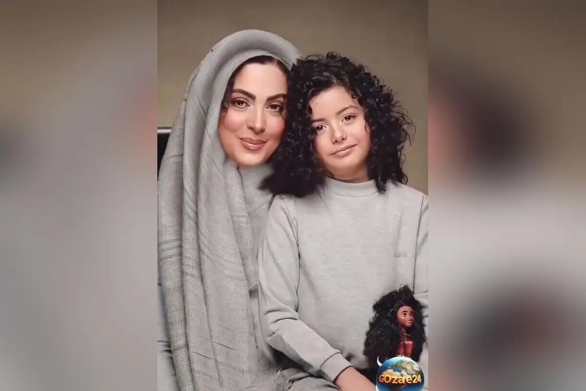 نیلوفر شهیدی در کنار همسر و دخترش در آتلیه با لباس‌های خاص و پیراهن مجلسی دست‌دوز | روز دختر و لحظه‌های عاشقانه خانواده