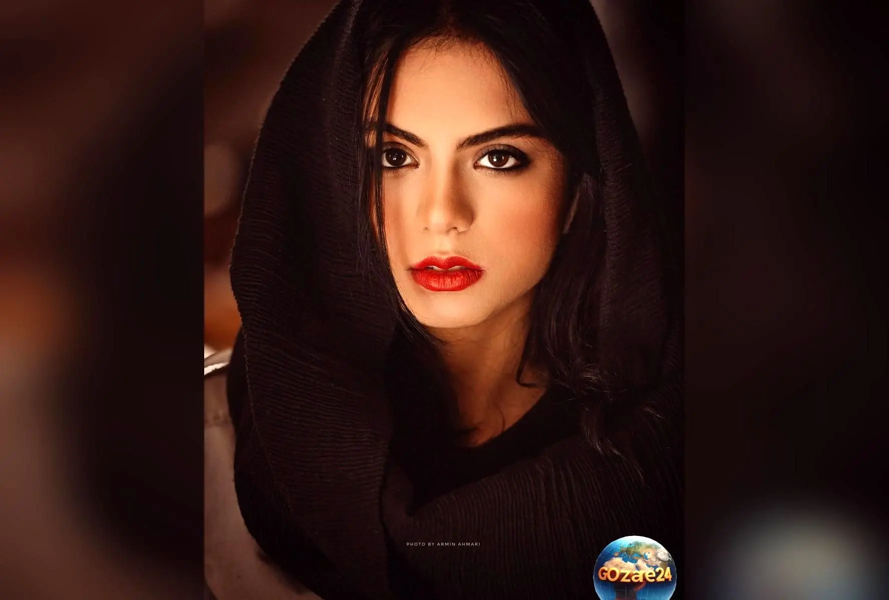تصویر جدید سارا حاتمی در هوای برفی و رنگین کمان؛ بازیگر نوظهور شبکه‌نمایی در کنار شعر الهام‌بخش