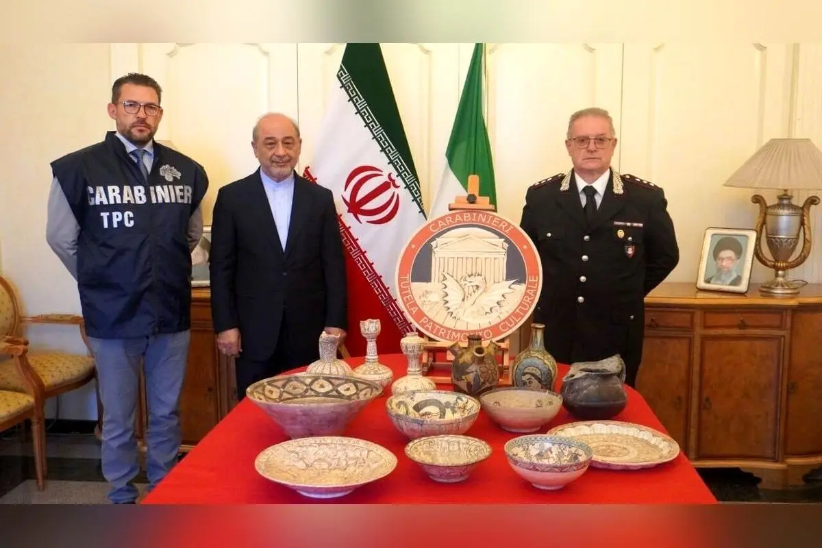 بازگشت ۱۳ اثر تاریخی و فرهنگی ایرانی از ایتالیا به کشور با همکاری پلیس میراث فرهنگی و دیپلماسی