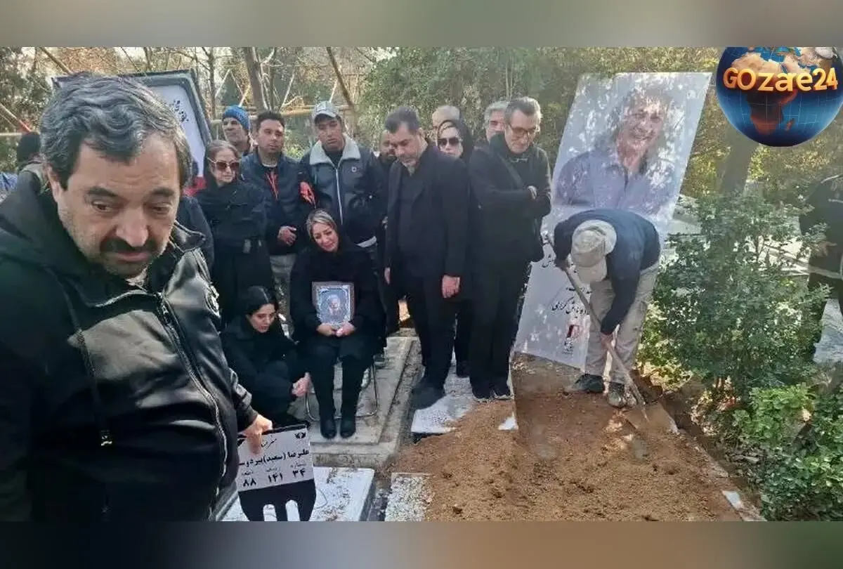 عکس‌ها و لحظات غم‌انگیز خاکسپاری سعید پیردوست با حضور هنرمندان در قطعه هنرمندان بهشت زهرا
