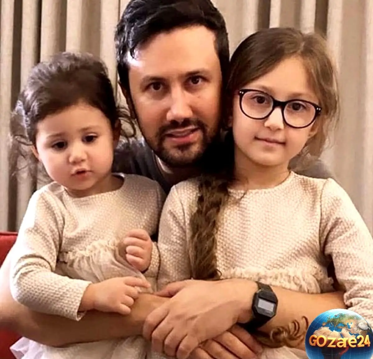 شاهرخ استخری و دخترش در سفر به بلژیک + عکس موهای عروسکی نبات چقد بامزه است
