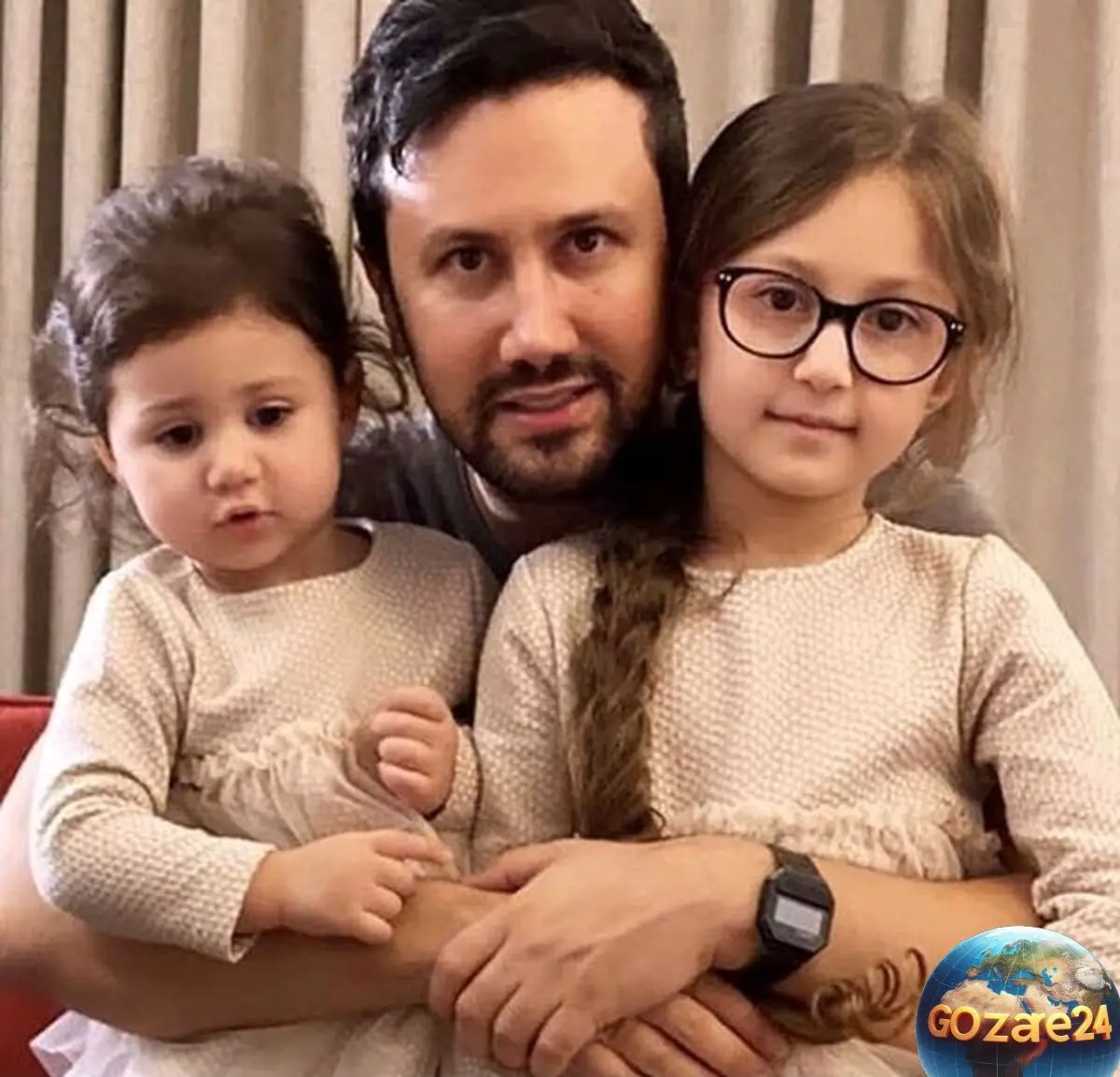 شاهرخ استخری و دخترش در سفر به بلژیک + عکس موهای عروسکی نبات چقد بامزه است