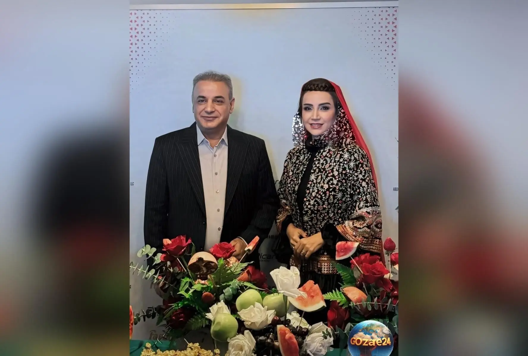 شبنم قلی‌خانی در شب یلدا با چیدمان لوکس در دبی و حضور رشید کاکاوند + تصاویر جذاب
