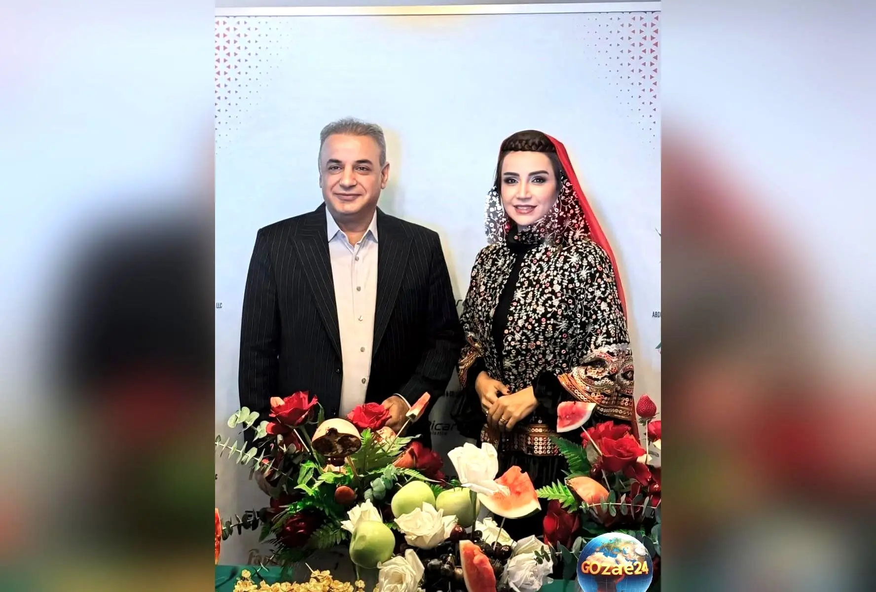 شبنم قلی‌خانی در شب یلدا با چیدمان لوکس در دبی و حضور رشید کاکاوند + تصاویر جذاب
