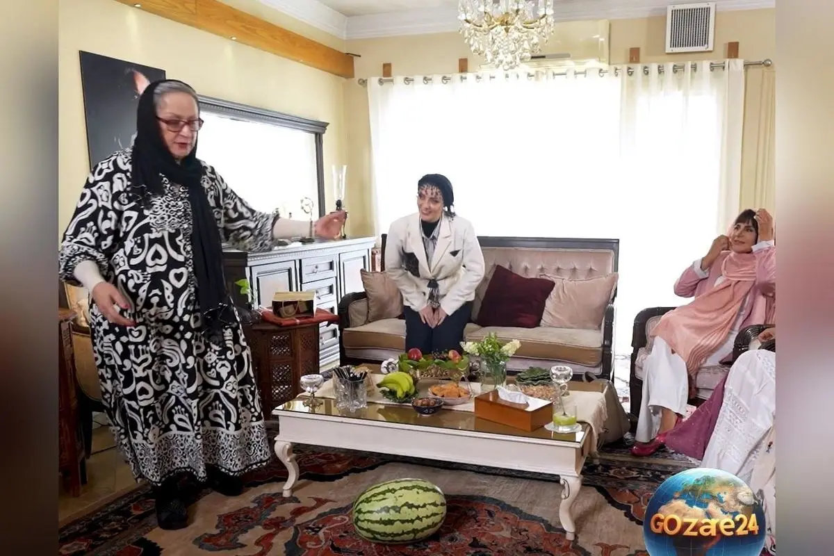 گزارش کامل از دکوراسیون و چیدمان منزل سیروس گرجستانی با تأکید بر سبک سنتی ایرانی، مبلمان مجلل و لوسترهای کریستالی