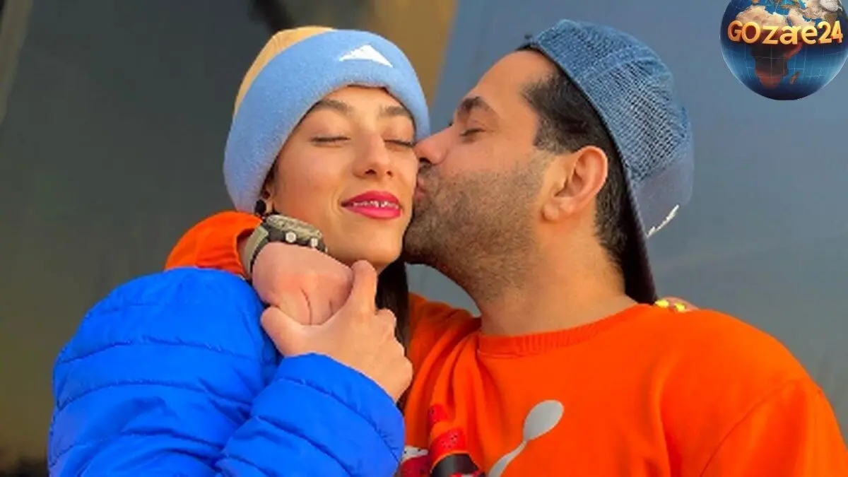 تصویر احساسی خواهر رضا بهرام کنار مزار پدر و پیام محبت‌آمیز روی سنگ قبر