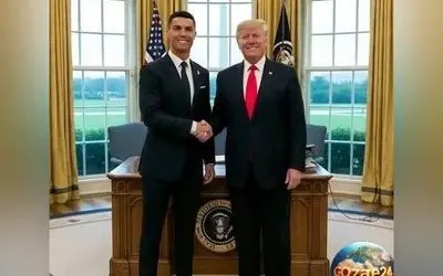 هدیه ویژه ترامپ به رونالدو در کاخ سفید؛ کلید طلایی نماد احترام و دوستی + عکس